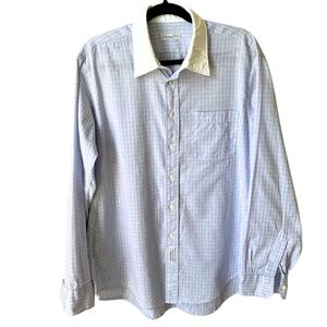 Christian Dior Chemises Button Down - Sz 16.6" x 35"  - Blue & White